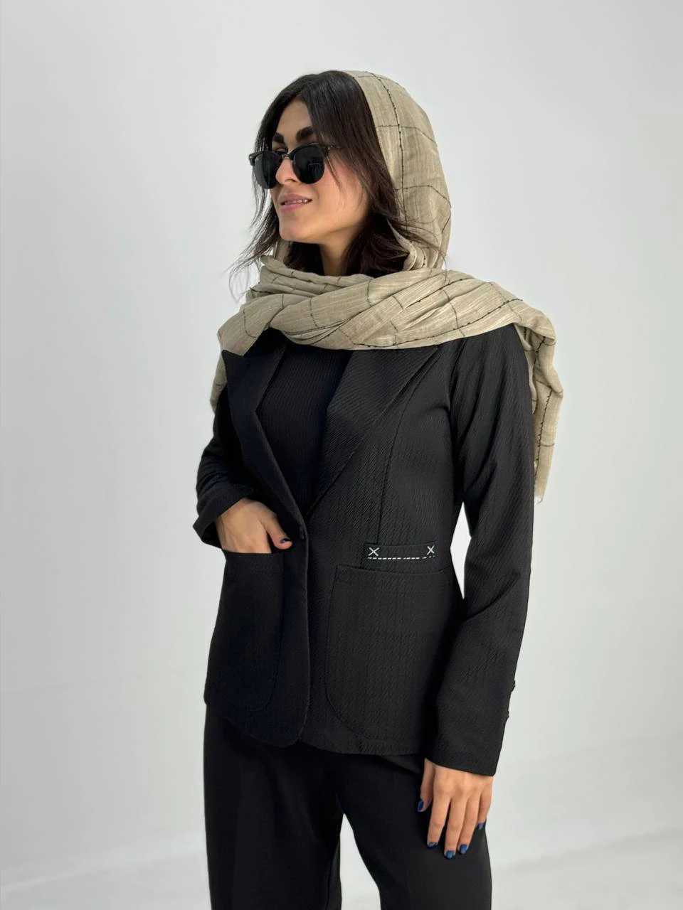 کت یقه انگلیسی 61347 ژاکارد پشت چاکدار RY