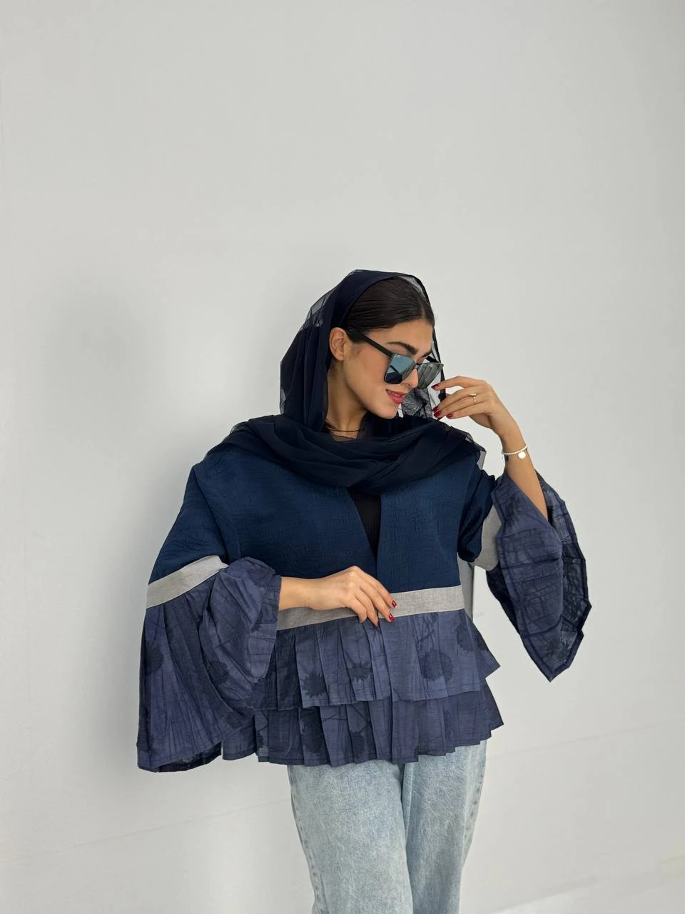 مانتو کوتاه 61302 ترکیبی دامن پیله گازوئیلی RY