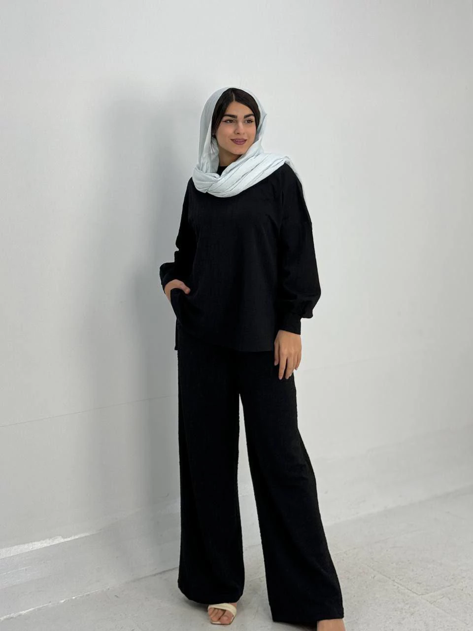 پیراهن میدی 61358 جلو بسته پفکی RYS