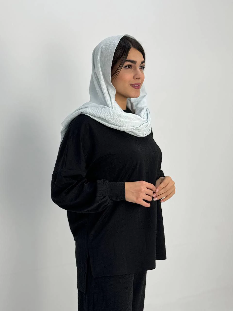 پیراهن میدی 61358 جلو بسته پفکی RYS