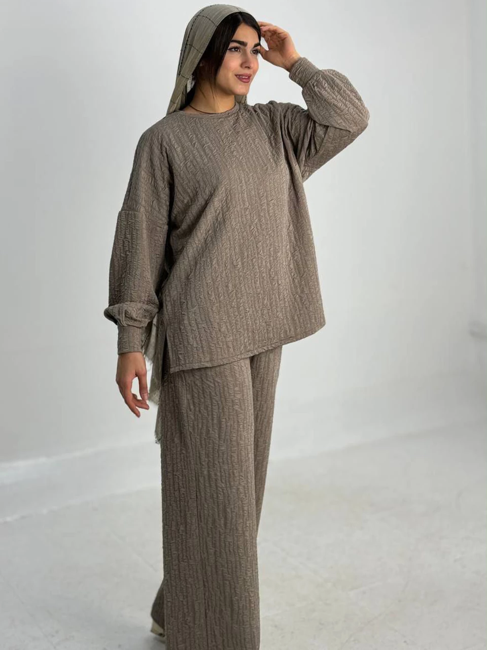 پیراهن میدی 61358 جلو بسته پفکی RYS