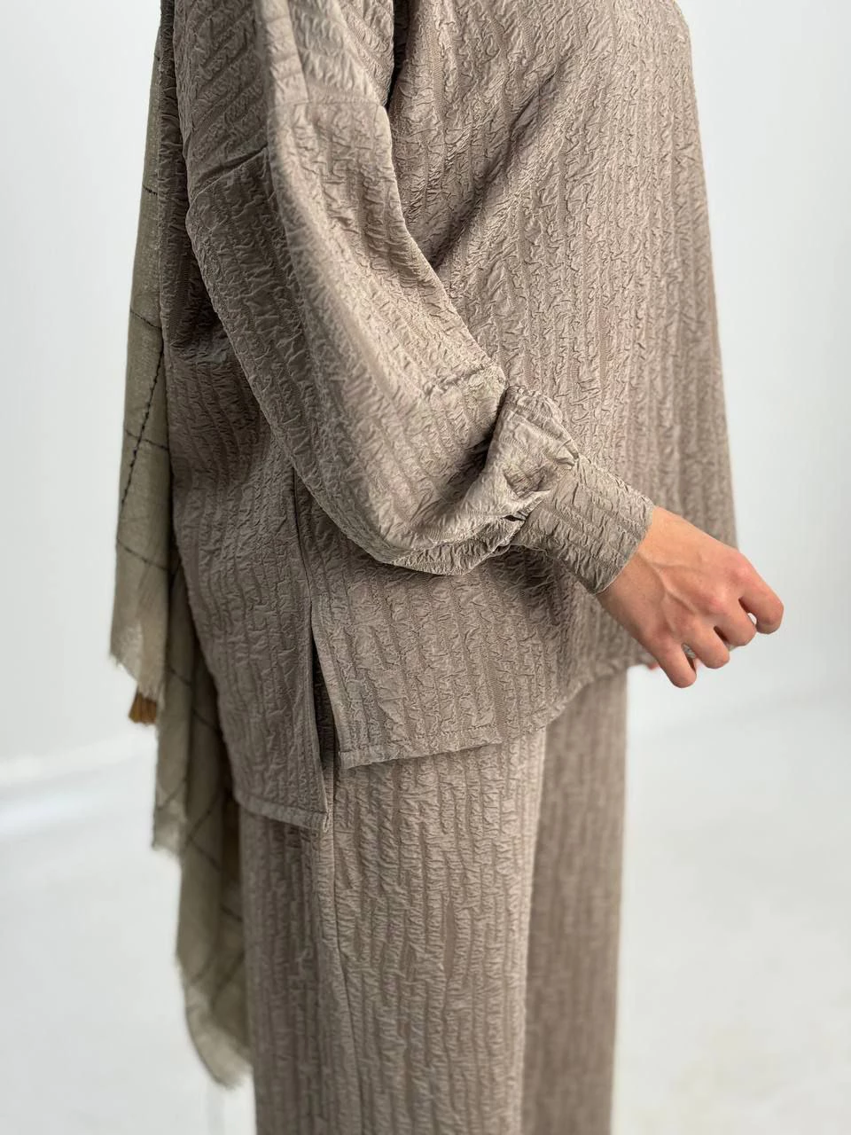 پیراهن میدی 61358 جلو بسته پفکی RYS