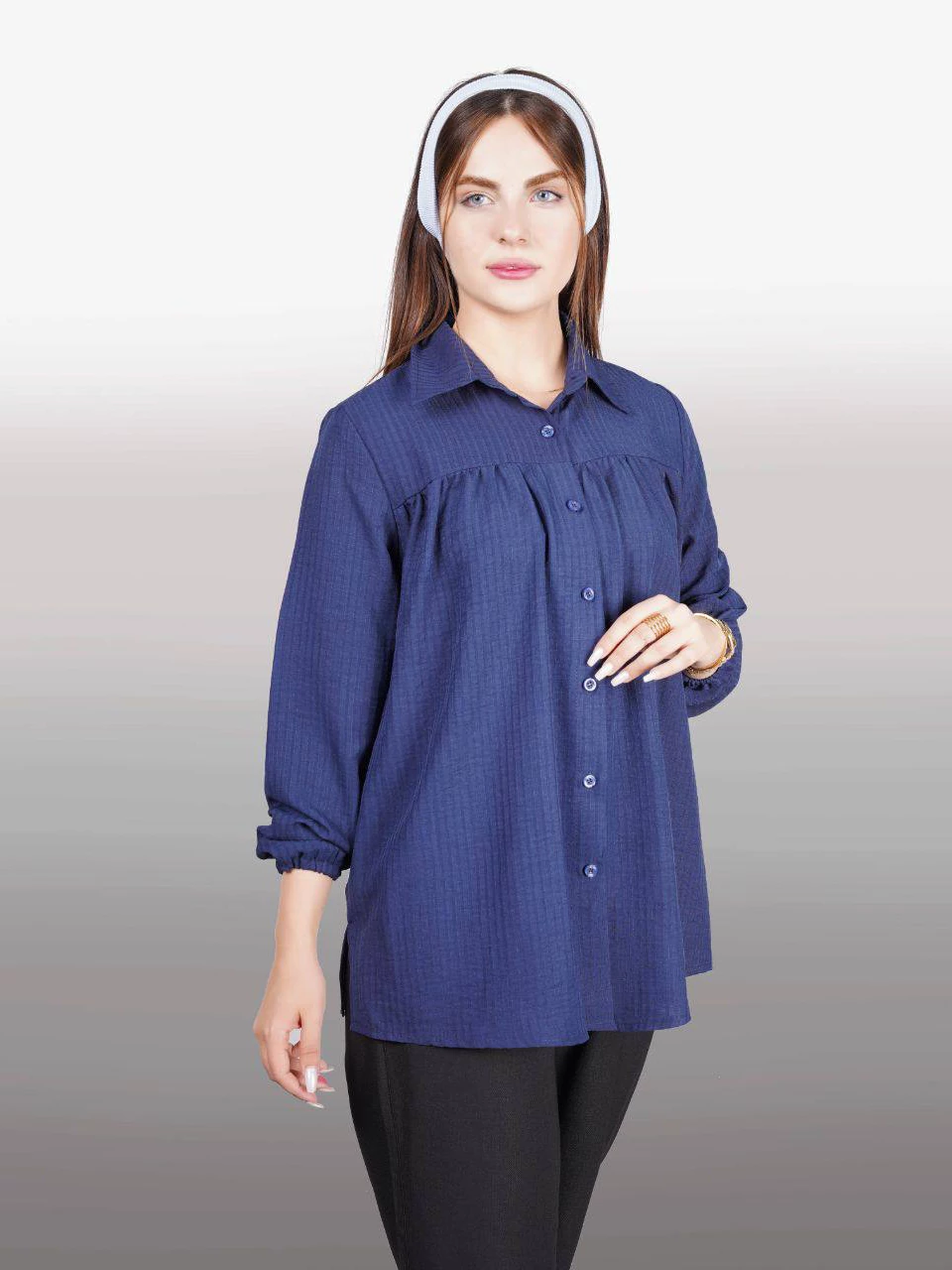 مانتو شومیزی 90550 چین دار AM