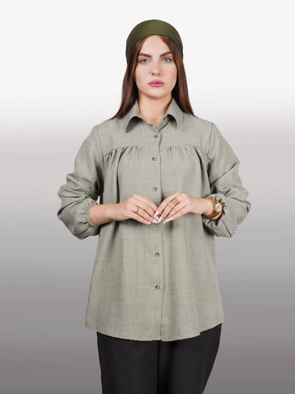 مانتو شومیزی 90550 چین دار AM