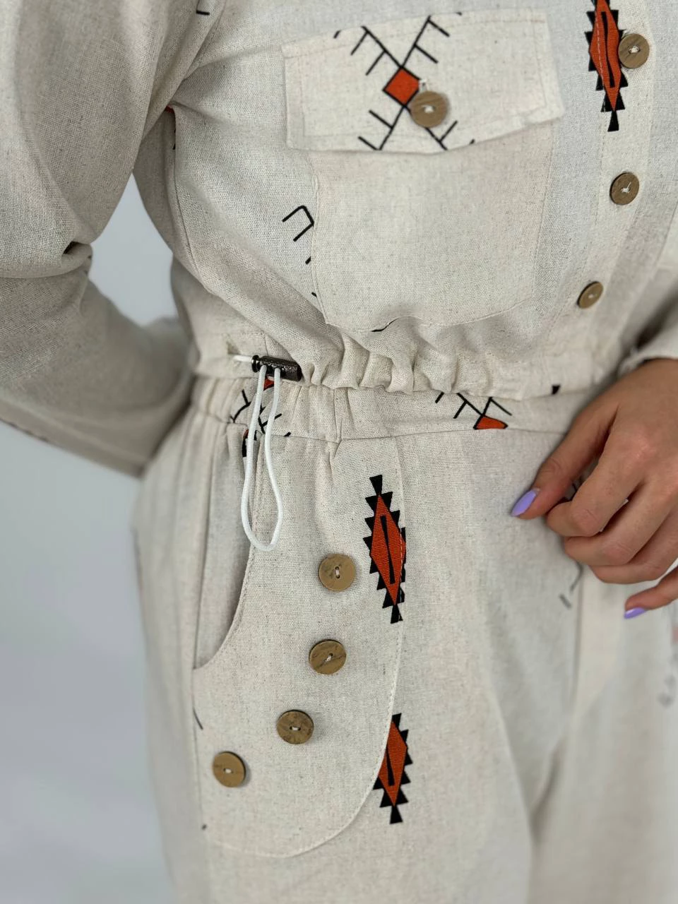 شومیز 61422 نچرال دو جیب پایین گت RY