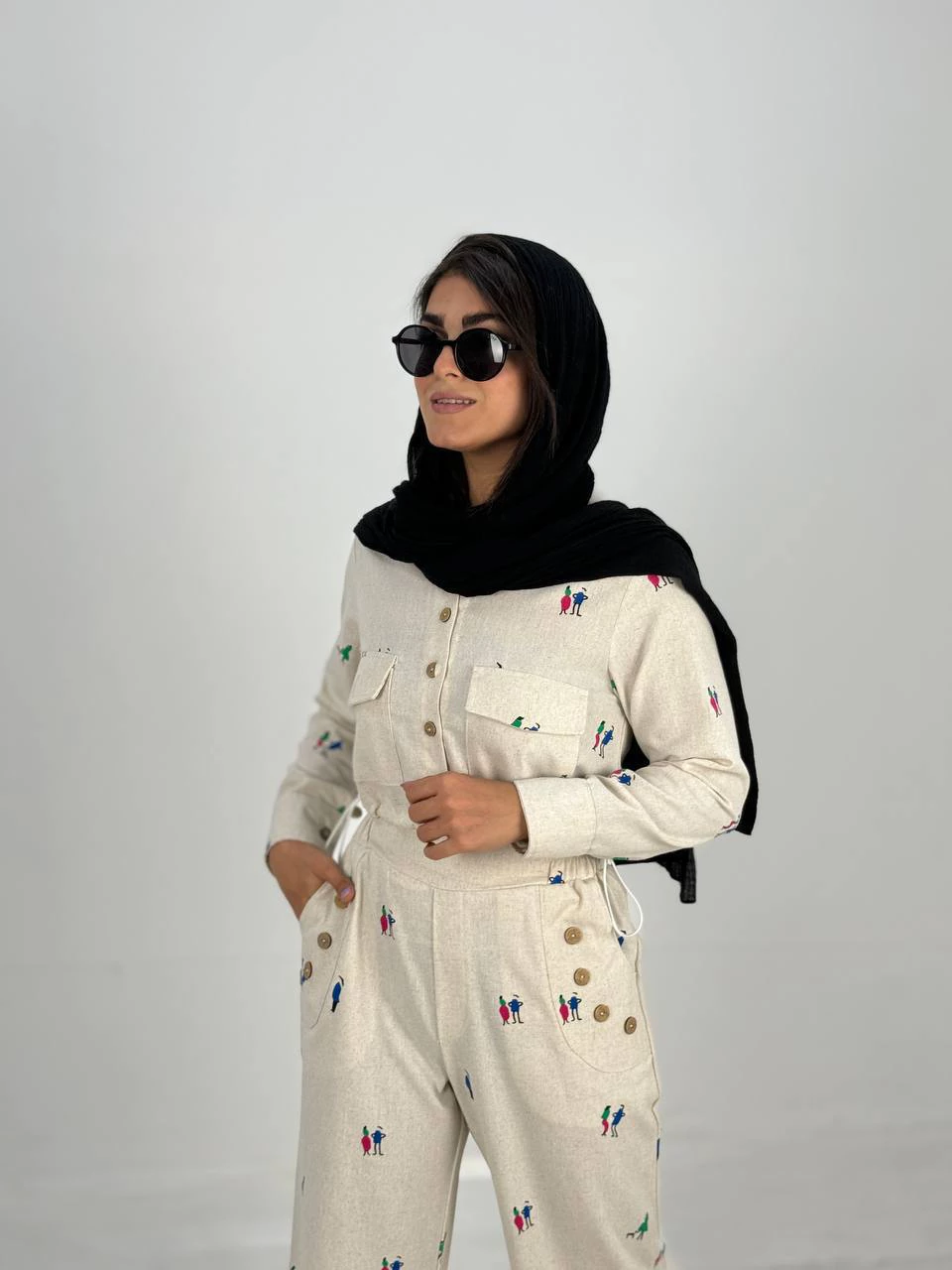 شومیز 61422 نچرال دو جیب پایین گت RY