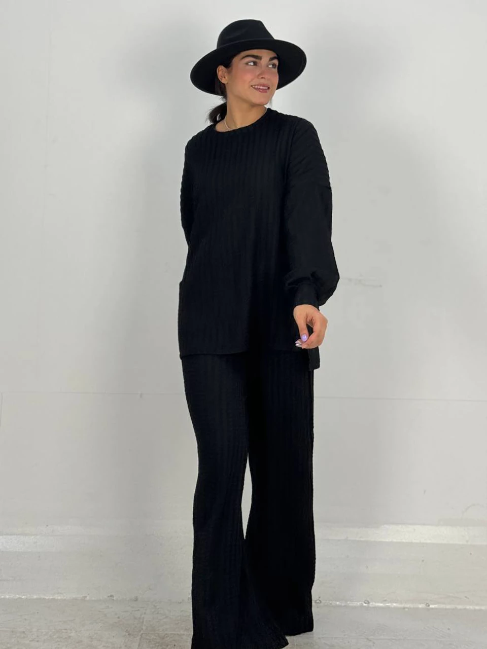 ست بلوز و شلوار 61423 یقه گرد مراکشی RY