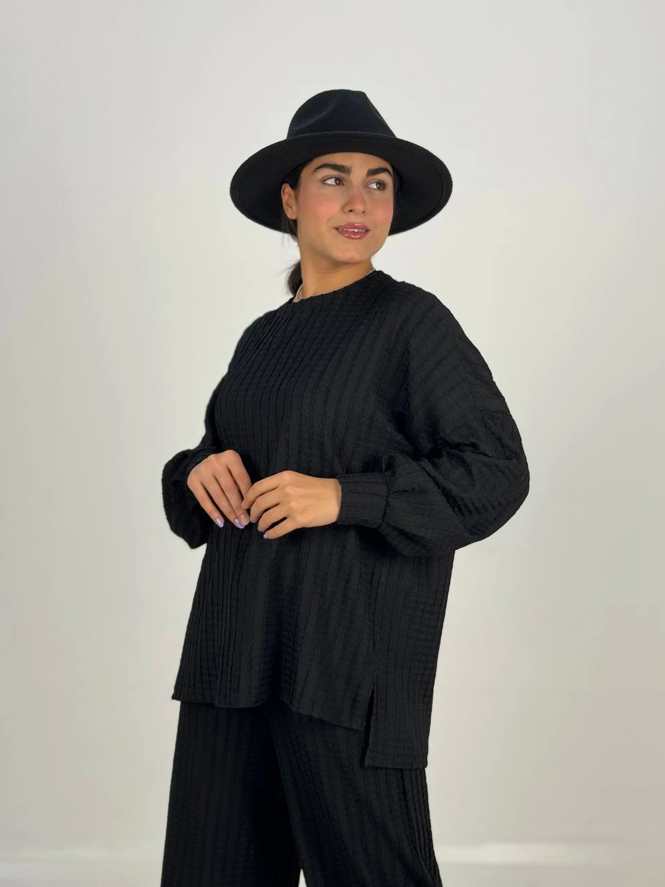 ست بلوز و شلوار 61423 یقه گرد مراکشی RY