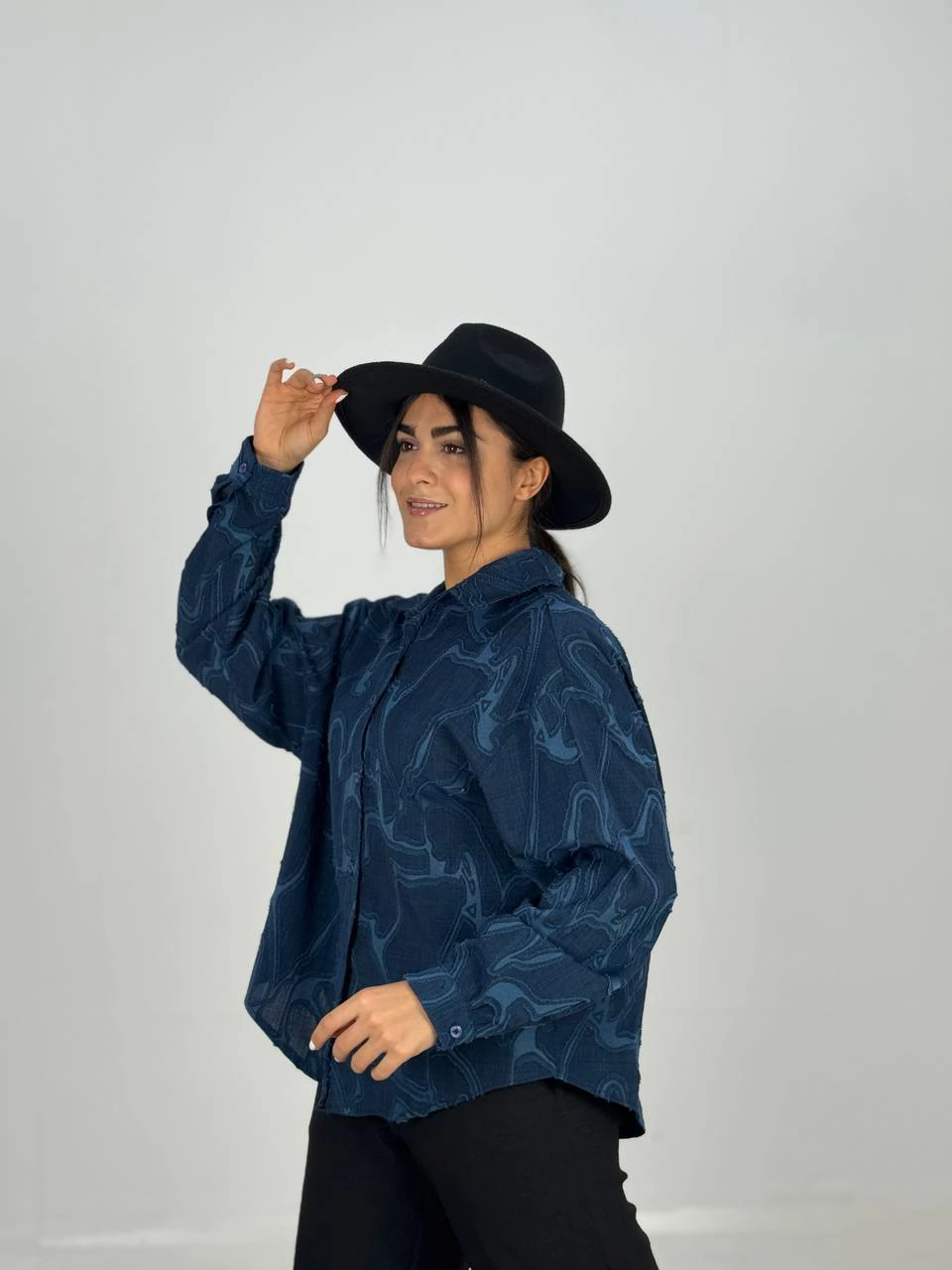 مانتو شومیزی 61433 ژاکارد پشت پیله RY