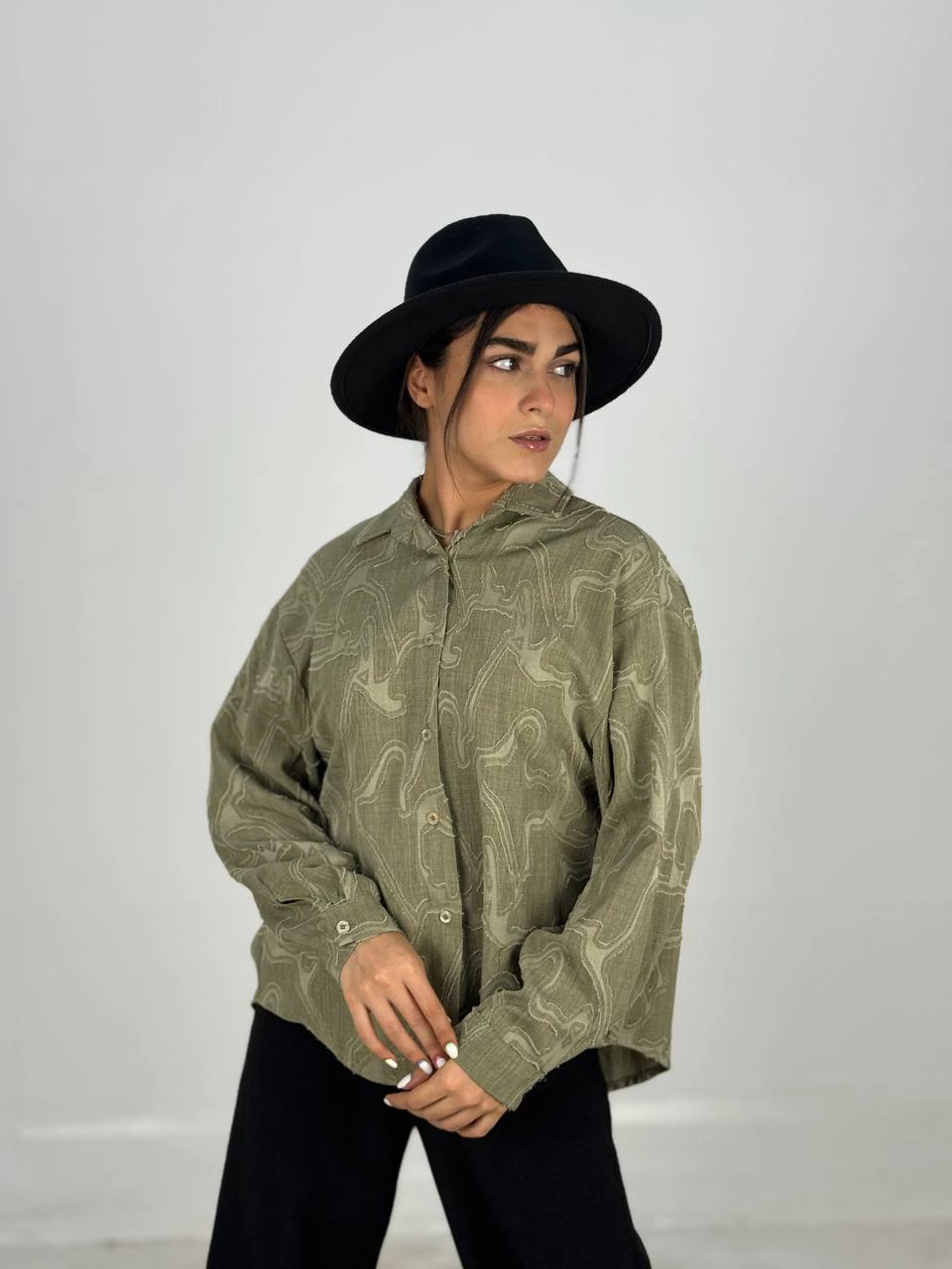 مانتو شومیزی 61433 ژاکارد پشت پیله RY