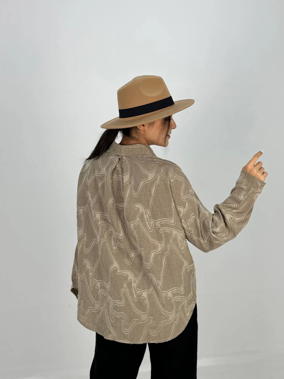 مانتو شومیزی 61433 ژاکارد پشت پیله RY