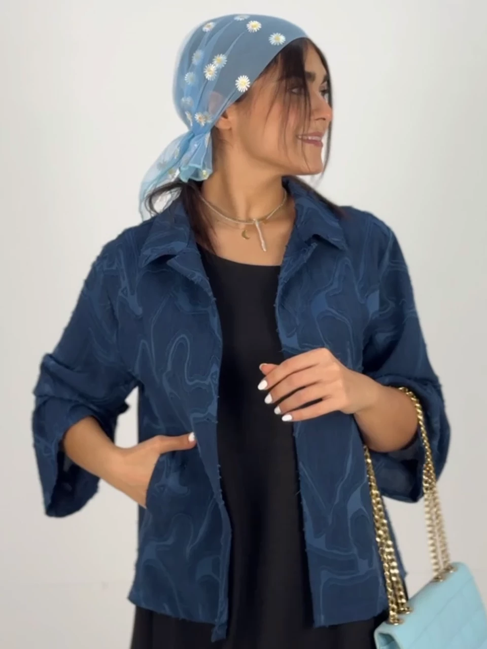 مانتو کتی 61435 ژاکارد آستین شیپوری RY