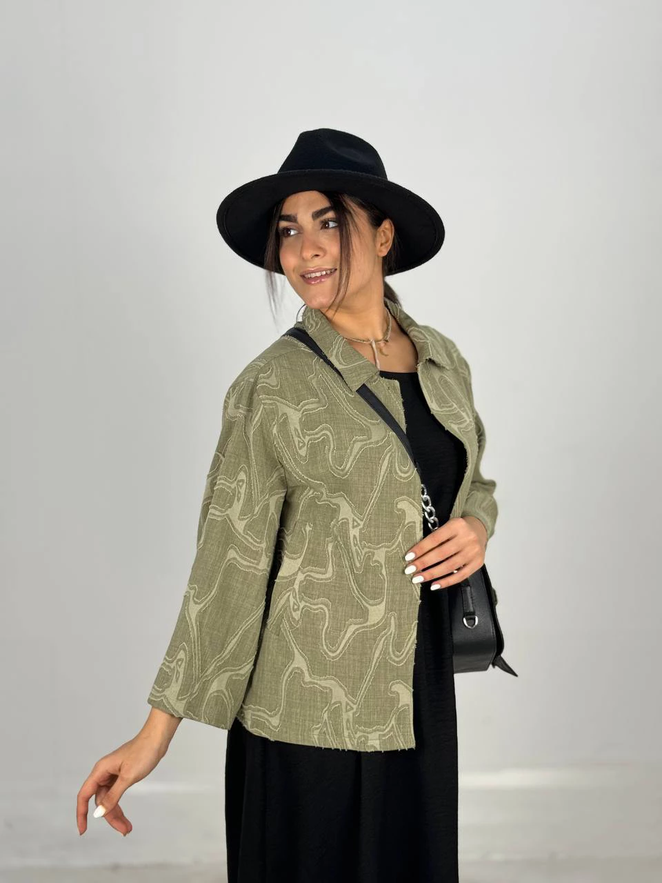 مانتو کتی 61435 ژاکارد آستین شیپوری RY