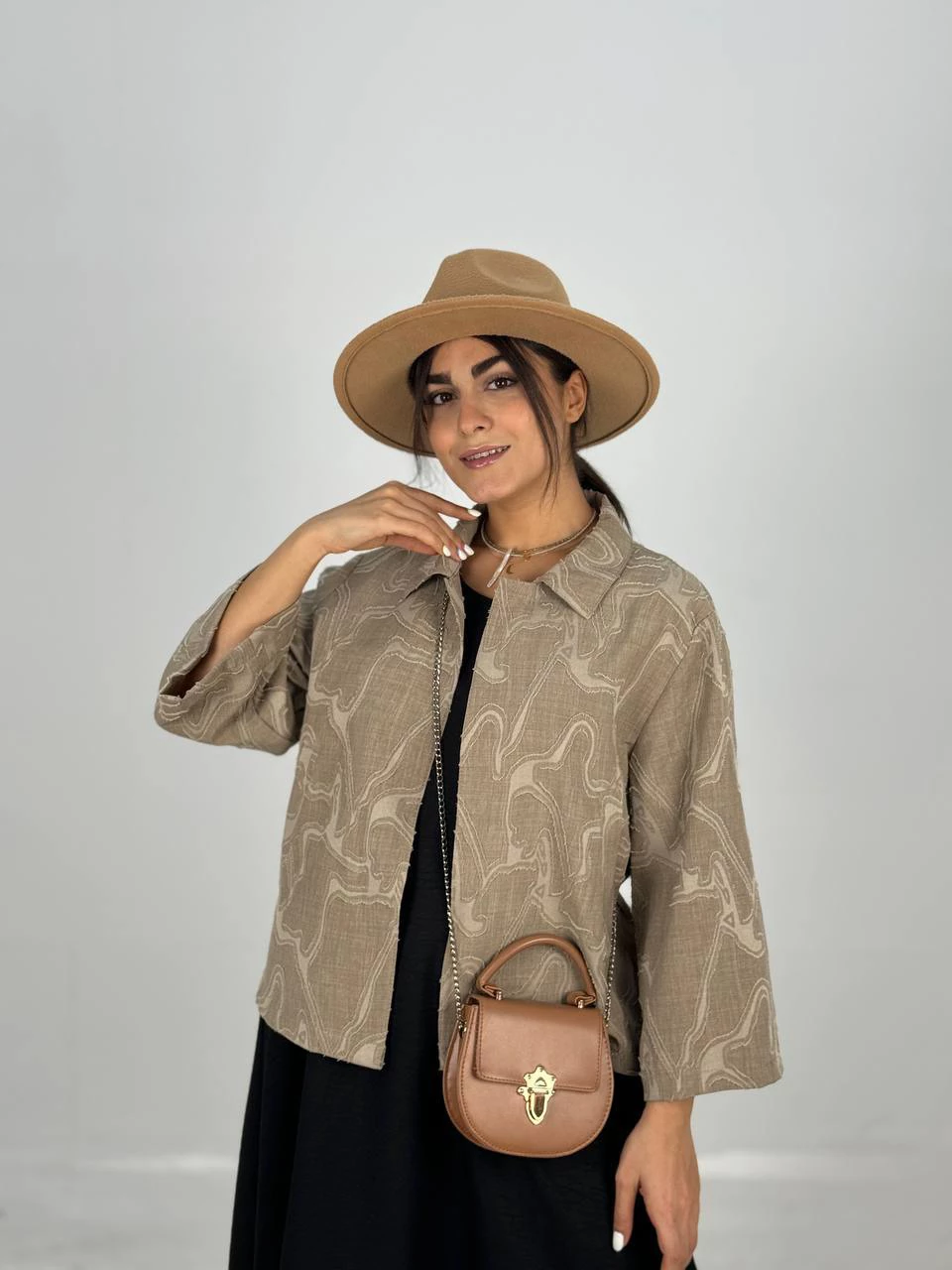 مانتو کتی 61435 ژاکارد آستین شیپوری RY