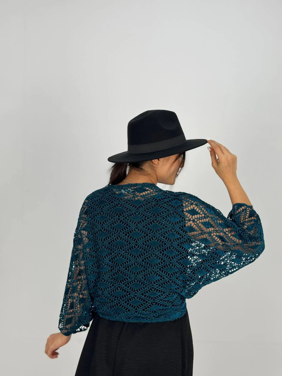 شومیز 61446 شنل گره ای گیپور RY