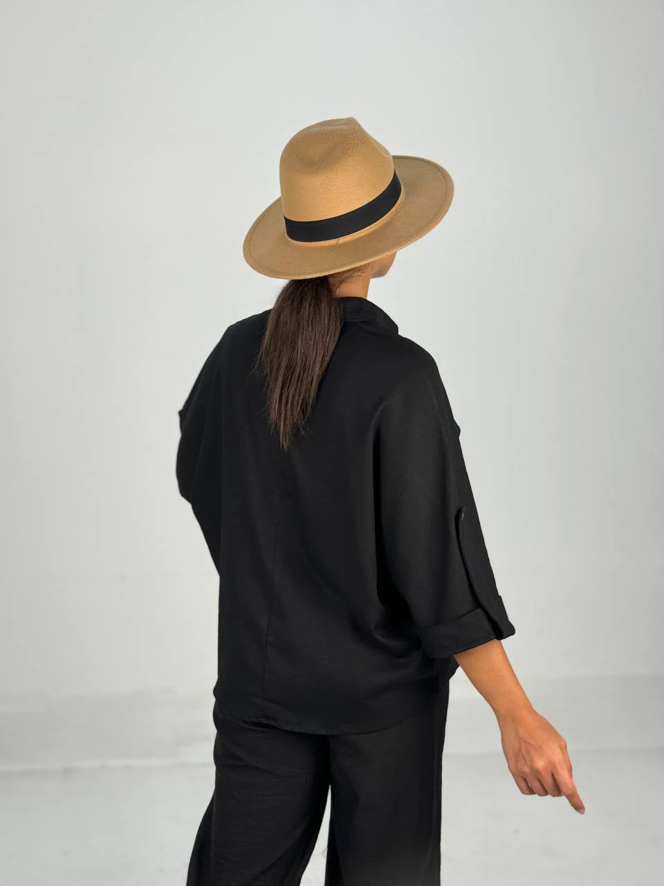 شومیز 61458 لینن آستین پاگن دار RY