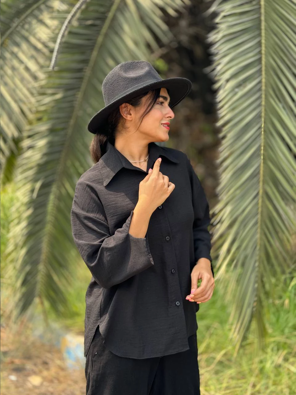 مانتو شومیزی 61460 لینن کروز بغل هلال RY