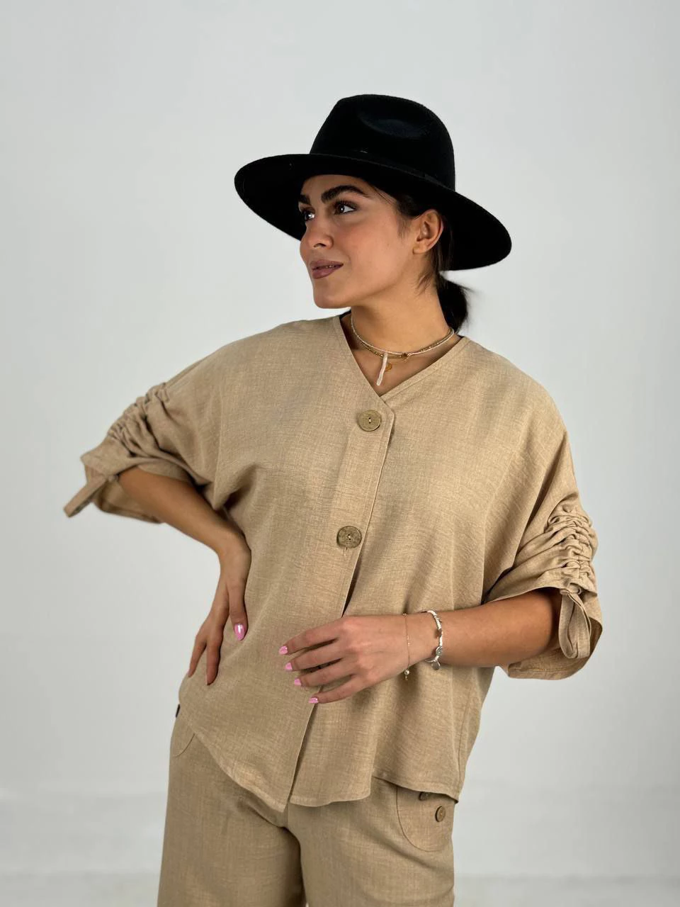 ست پیراهن و شلوار 61376 آستین گت دار RY