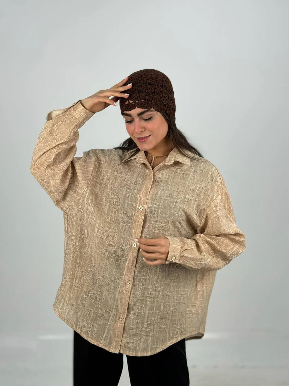 مانتو شومیزی 61387 خامه دوزی پشت پیله RY