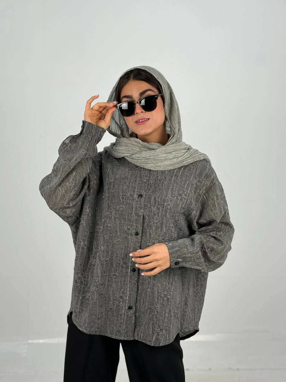 مانتو شومیزی 61387 خامه دوزی پشت پیله RY