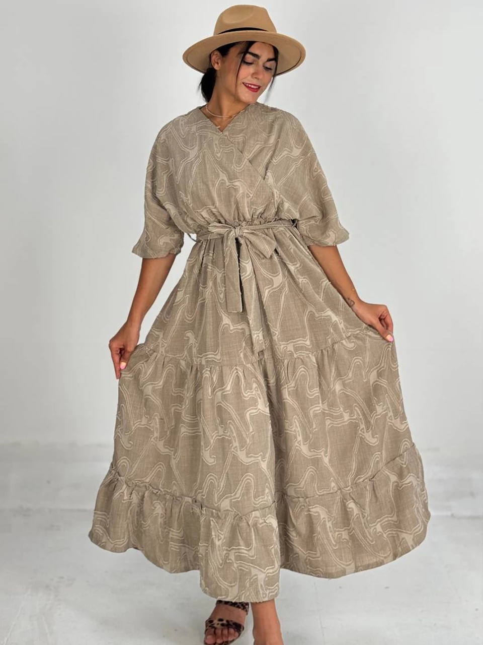 مانتو پیراهنی 61440 چپ و راستی ژاکارد RY