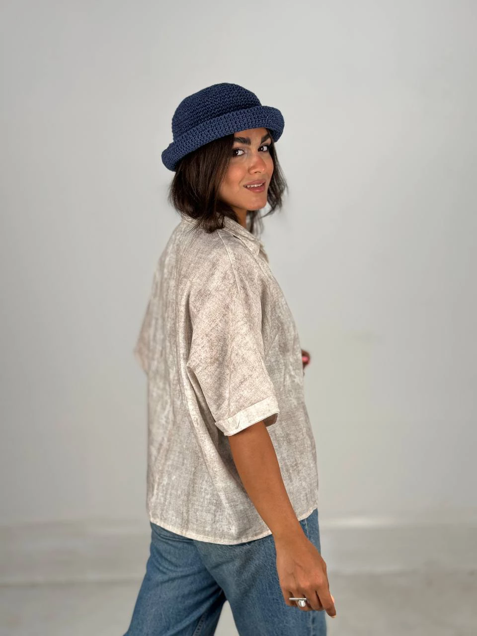 مانتو شومیزی 61467 آستین کیمونو گازوئیلی RY