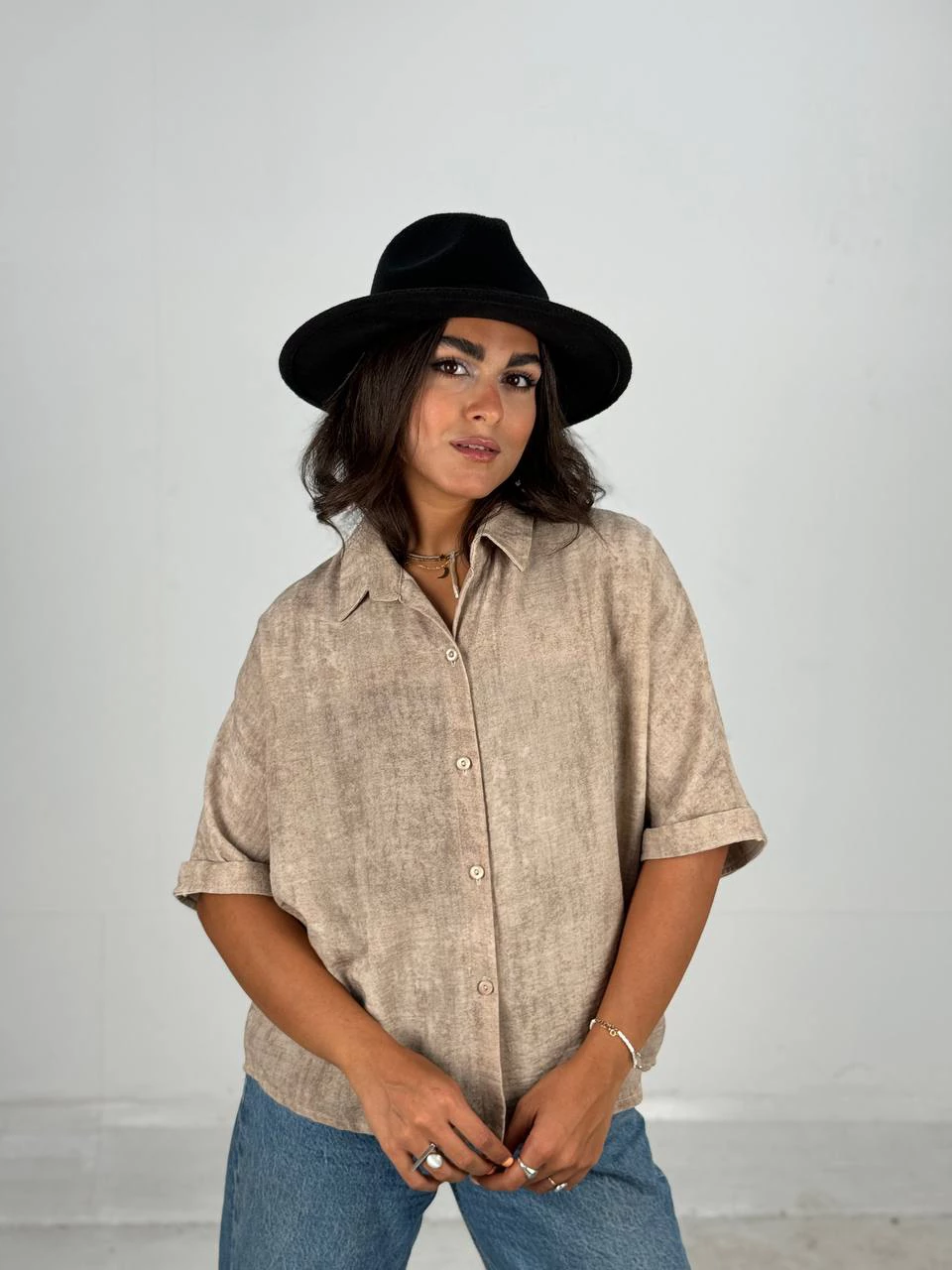 مانتو شومیزی 61467 آستین کیمونو گازوئیلی RY