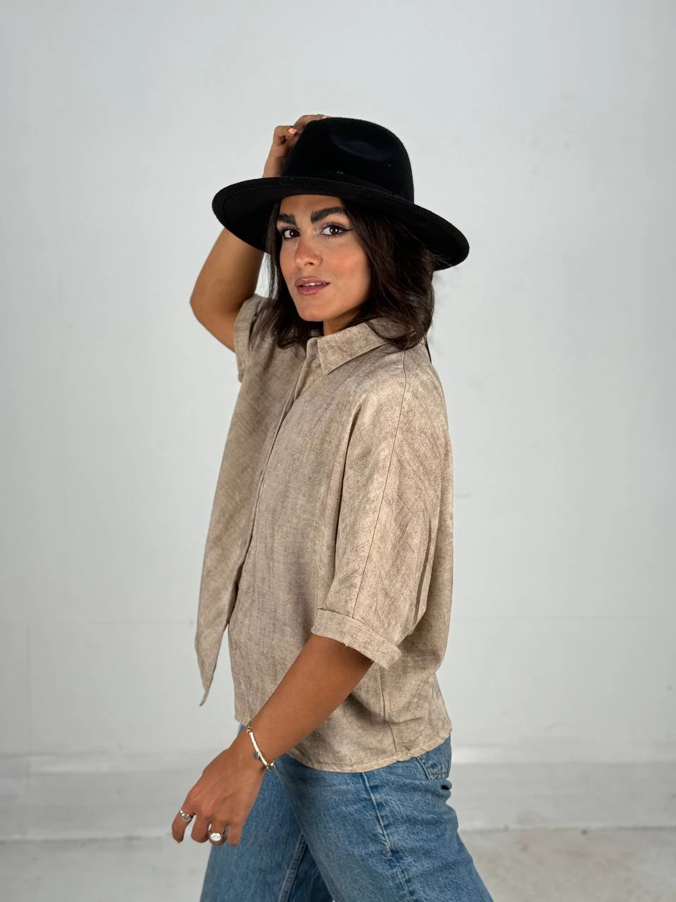 مانتو شومیزی 61467 آستین کیمونو گازوئیلی RY