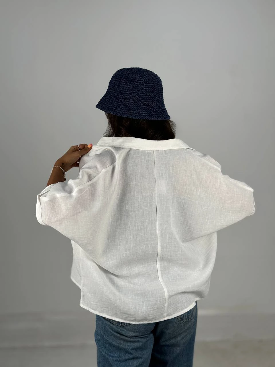 مانتو شومیزی 61471 لینن آستین کیمونو RY