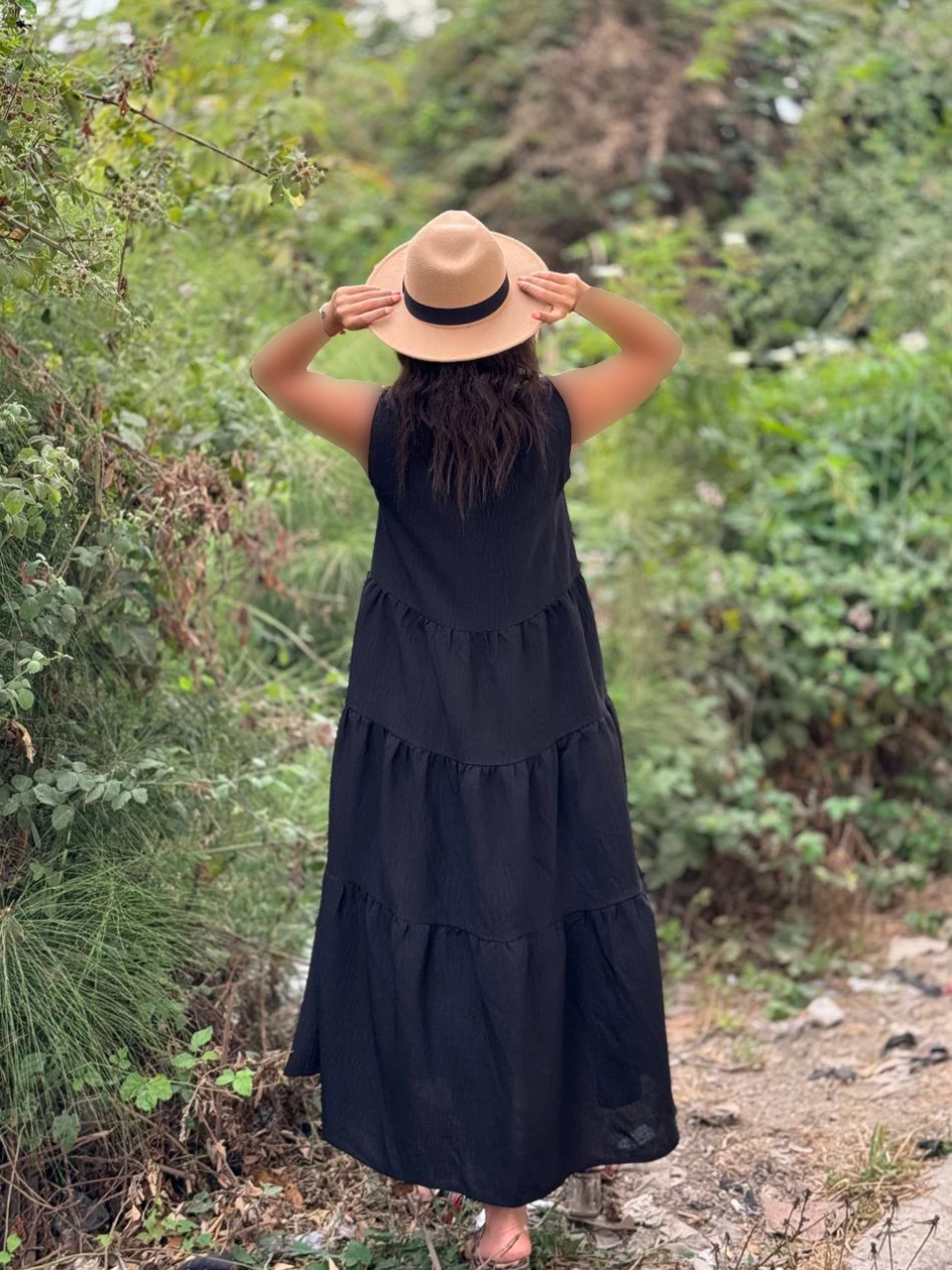 سارافون لانگ 61462 لینن دامن سه چین RY