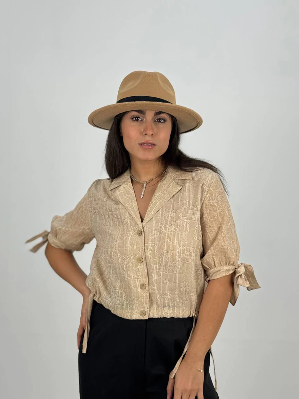 شومیز 61419 خامه دوزی یقه انگلیسی RY