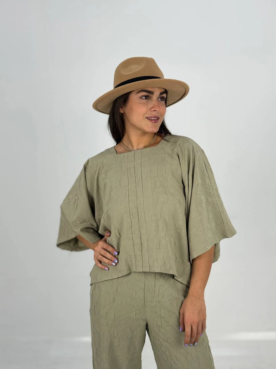 ست بلوز و شلوار 61330 ژاکارد کیمونو و شلوار RY