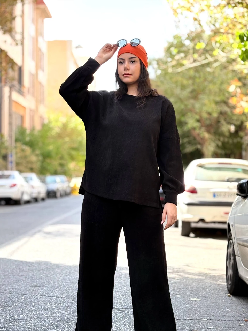 ست بلوز و شلوار پاییزه 71227 یقه گرد مراکشی RY