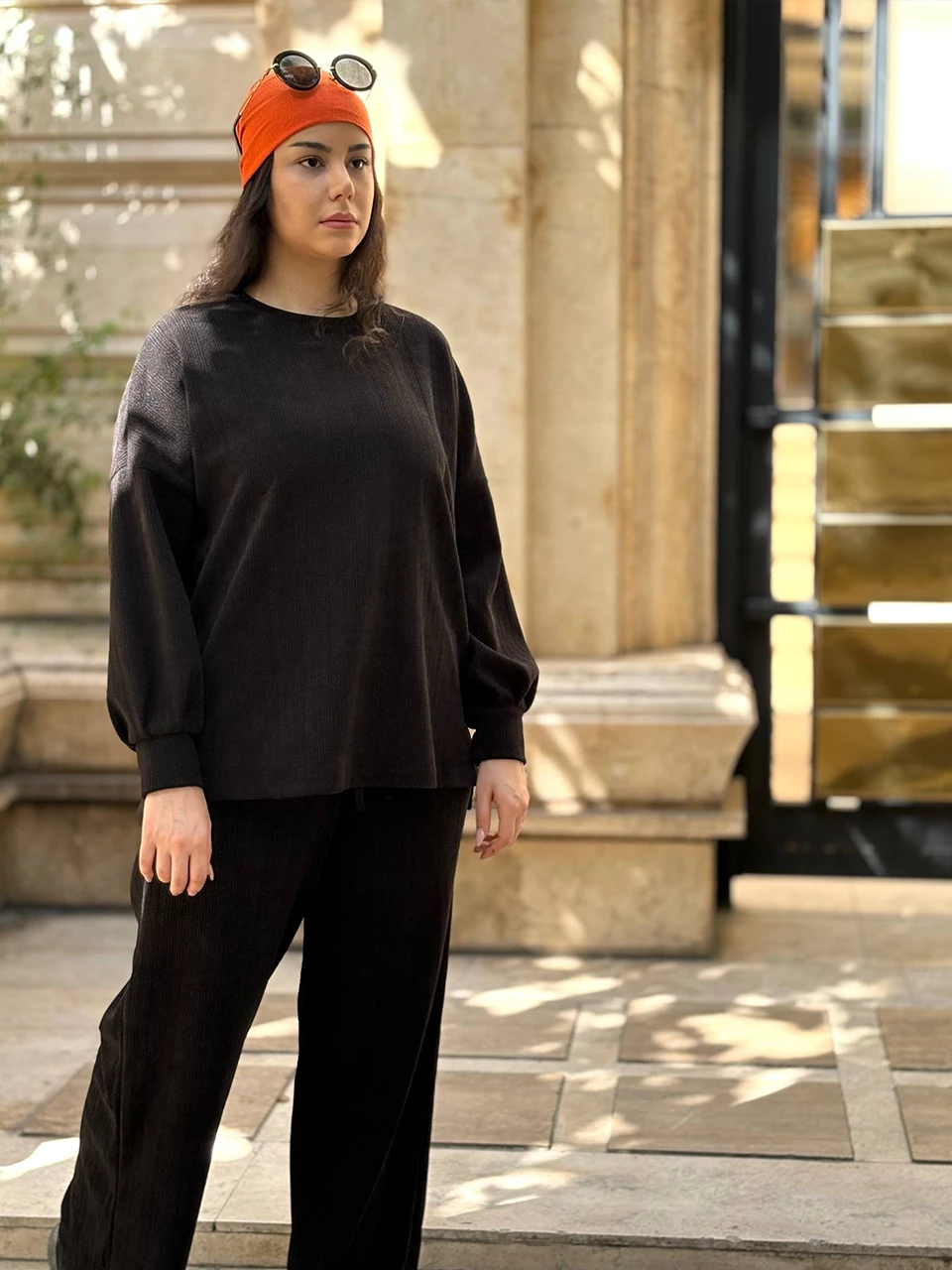 ست بلوز و شلوار پاییزه 71227 یقه گرد مراکشی RY