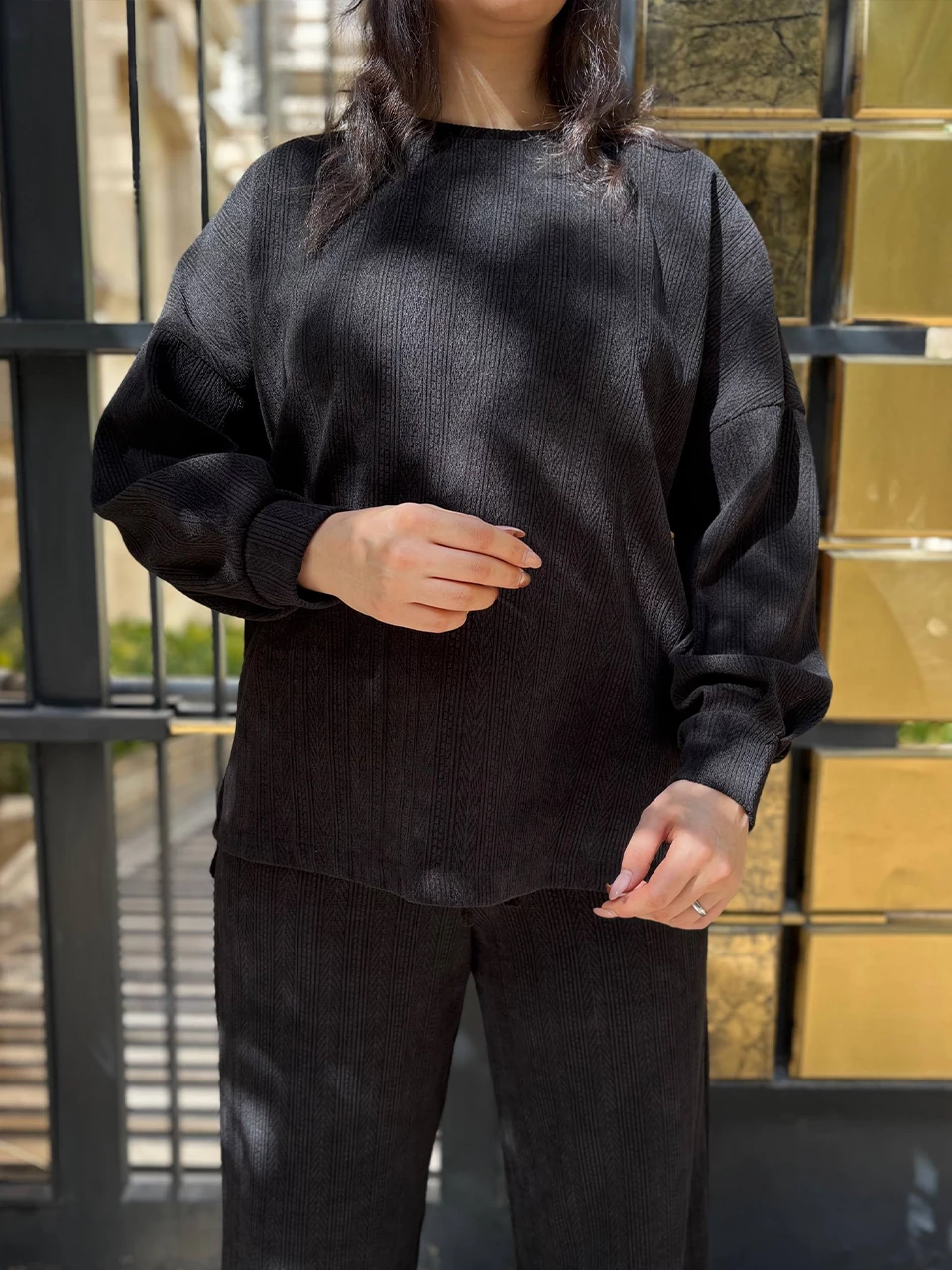 ست بلوز و شلوار پاییزه 71227 یقه گرد مراکشی RY