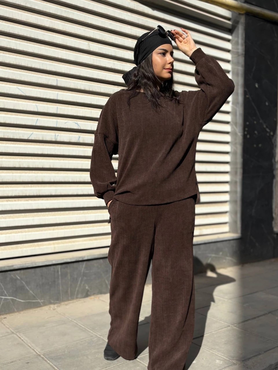 ست بلوز و شلوار پاییزه 71227 یقه گرد مراکشی RY