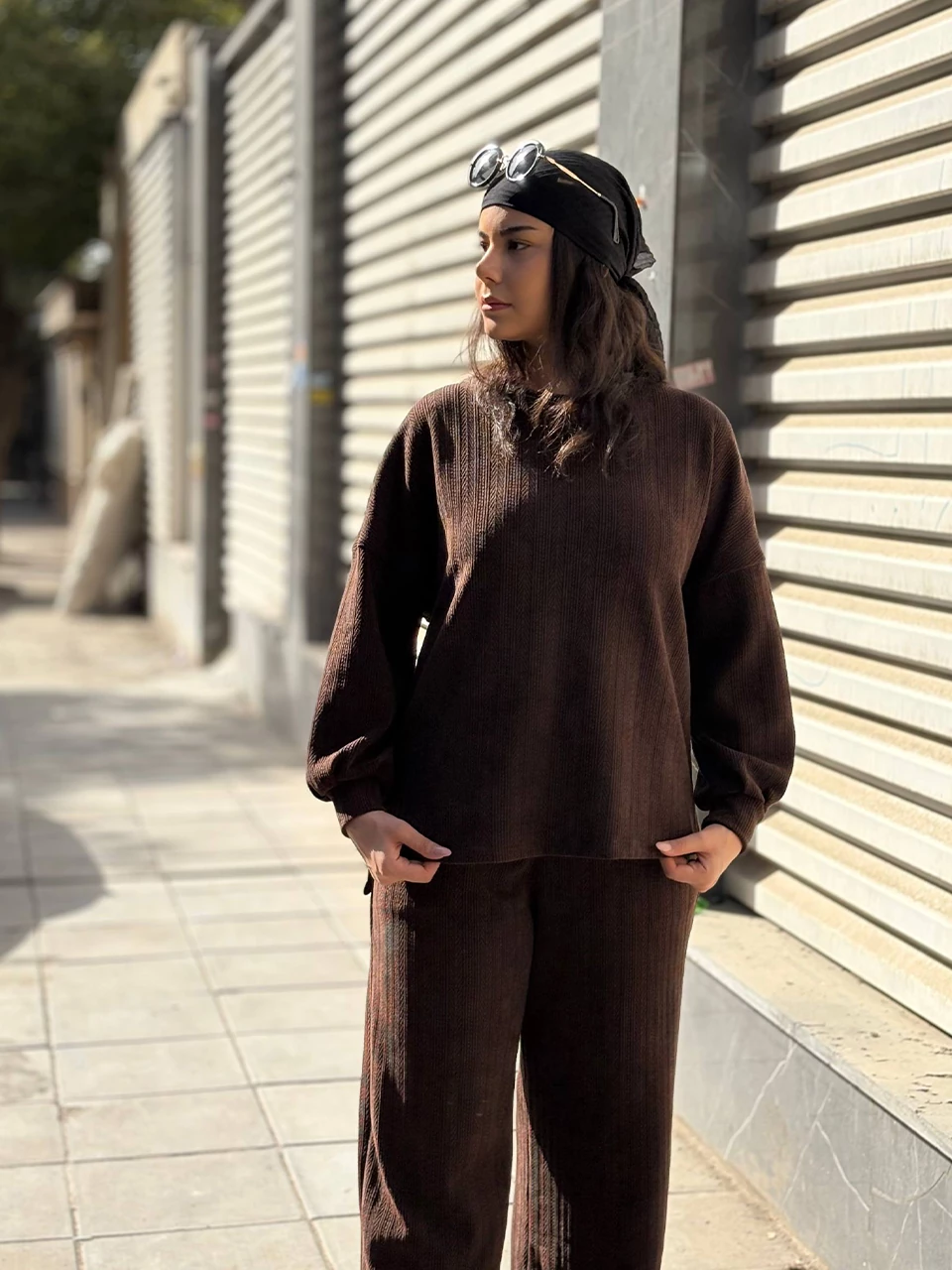 ست بلوز و شلوار پاییزه 71227 یقه گرد مراکشی RY