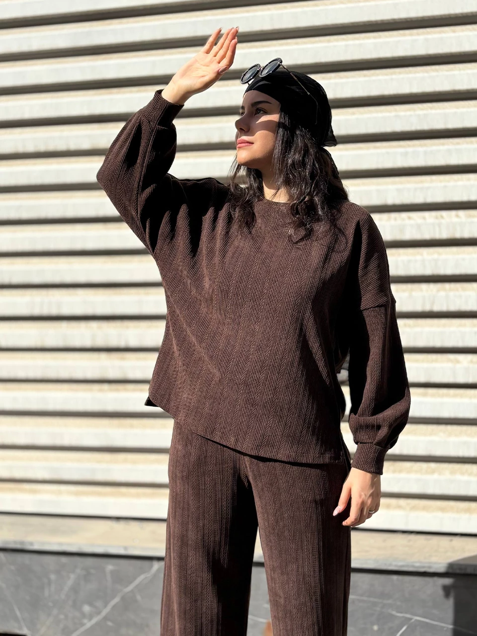 ست بلوز و شلوار پاییزه 71227 یقه گرد مراکشی RY