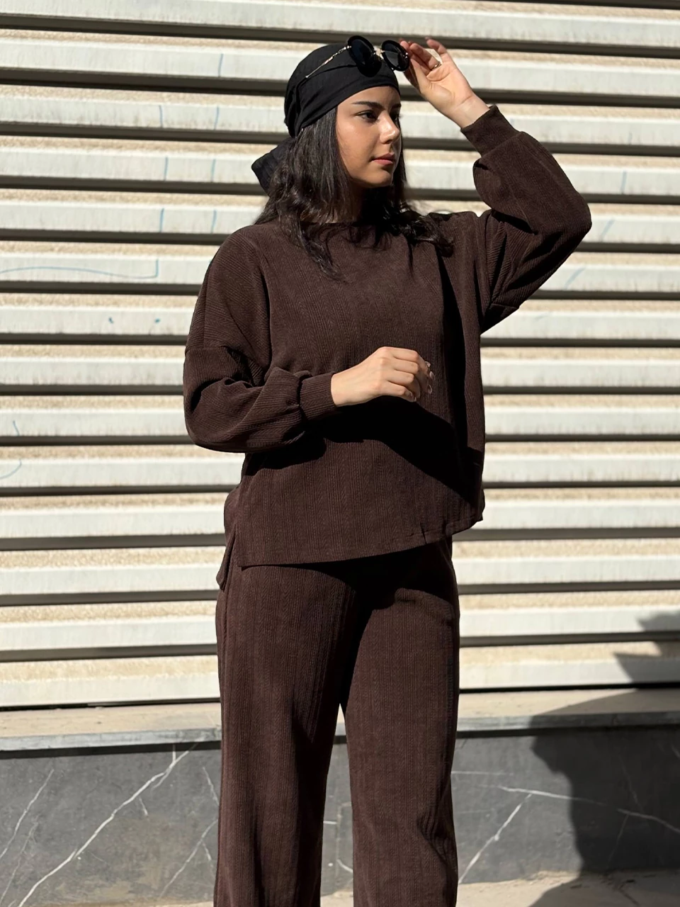 ست بلوز و شلوار پاییزه 71227 یقه گرد مراکشی RY