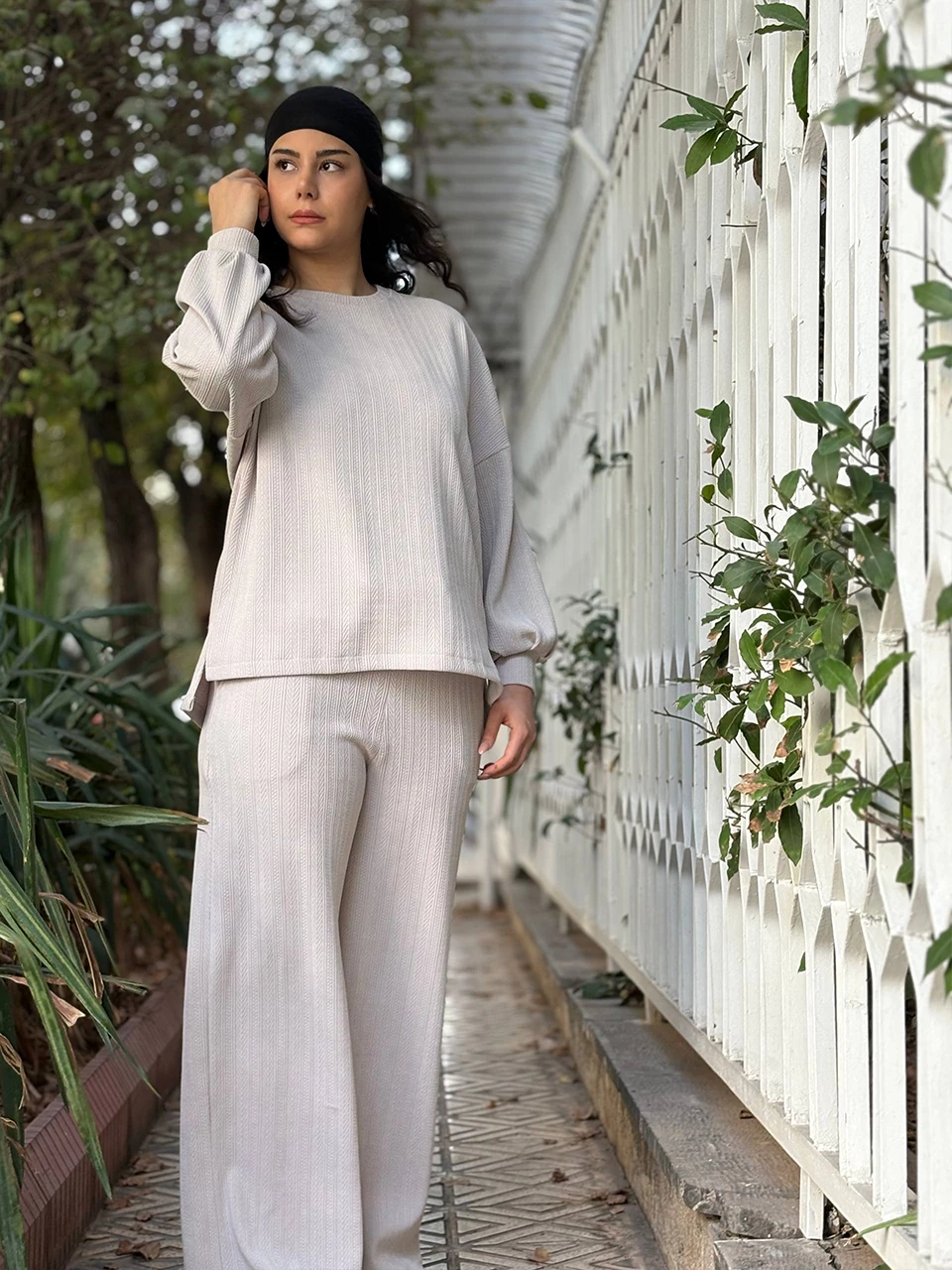 ست بلوز و شلوار پاییزه 71227 یقه گرد مراکشی RY