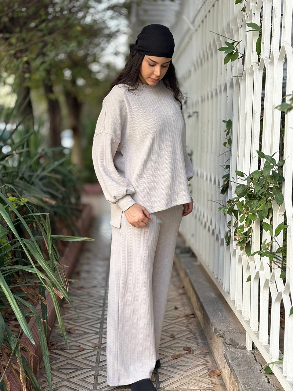 ست بلوز و شلوار پاییزه 71227 یقه گرد مراکشی RY