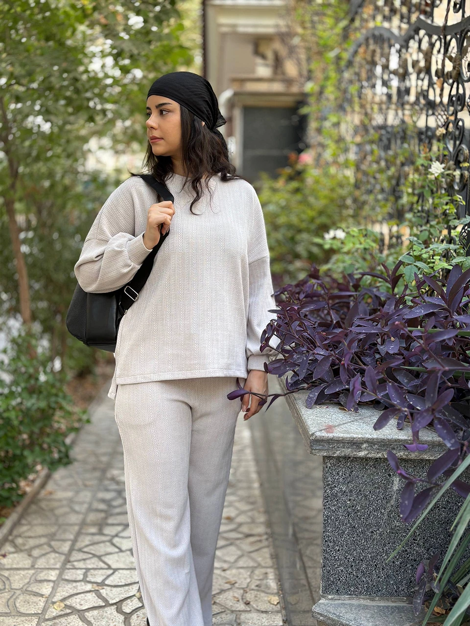 ست بلوز و شلوار پاییزه 71227 یقه گرد مراکشی RY