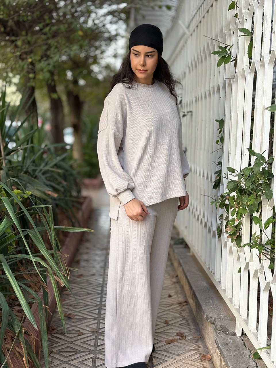 ست بلوز و شلوار پاییزه 71227 یقه گرد مراکشی RY