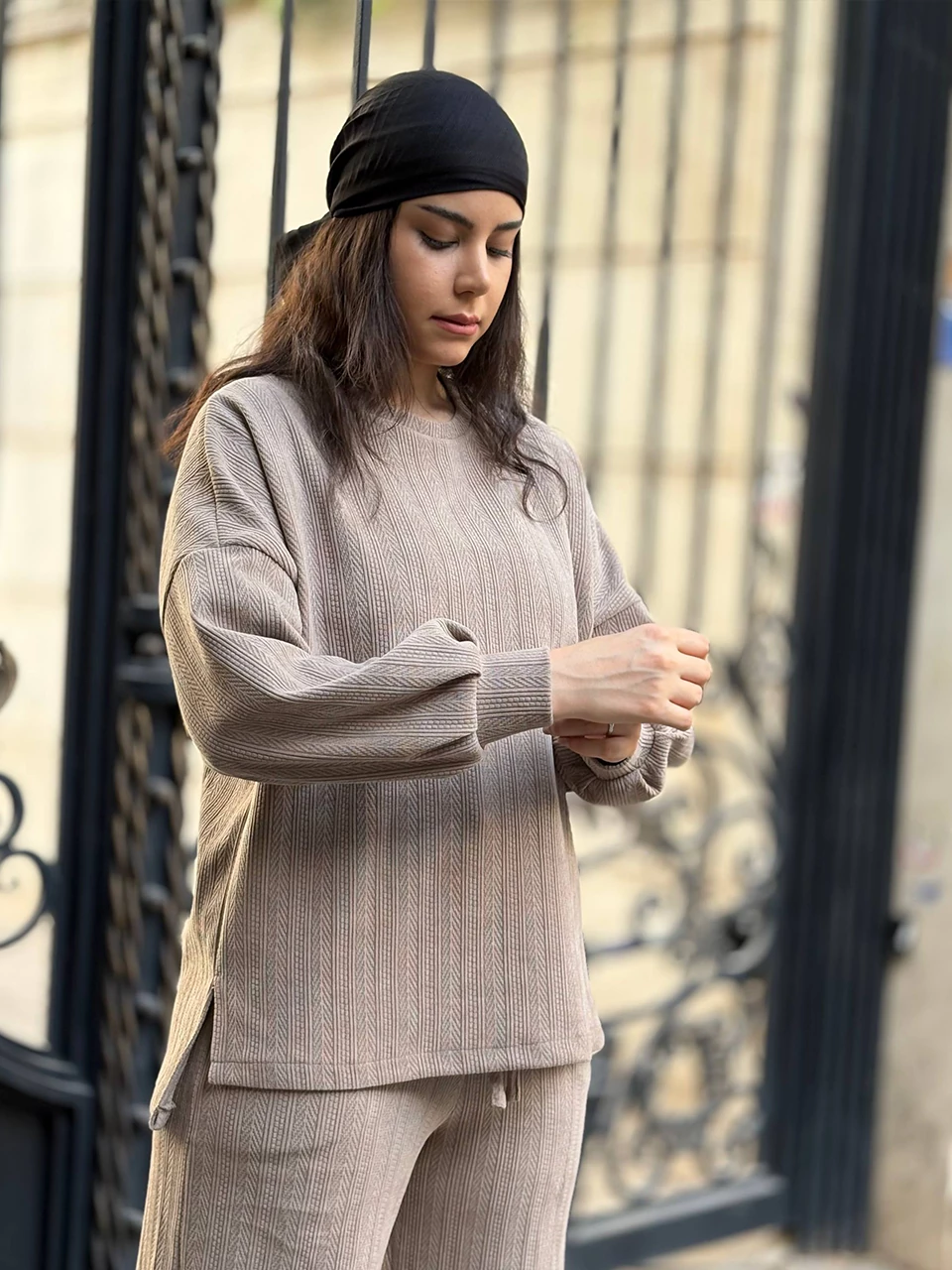 ست بلوز و شلوار پاییزه 71227 یقه گرد مراکشی RY