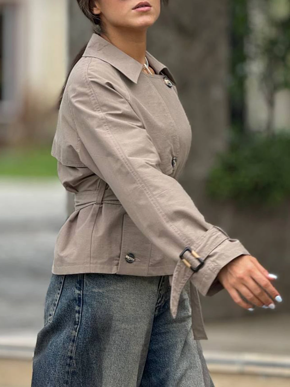 بارانی میدی 71200 کتان کوتاه جلو باز RY