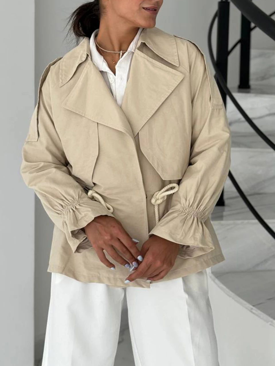 بارانی میدی 71215 کتان آستین کش RY