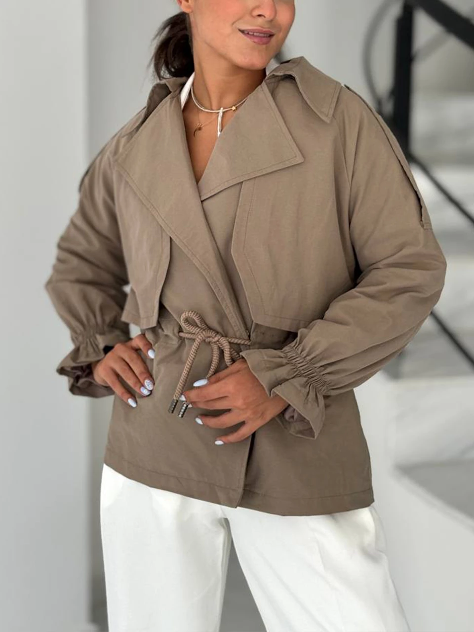 بارانی میدی 71215 کتان آستین کش RY