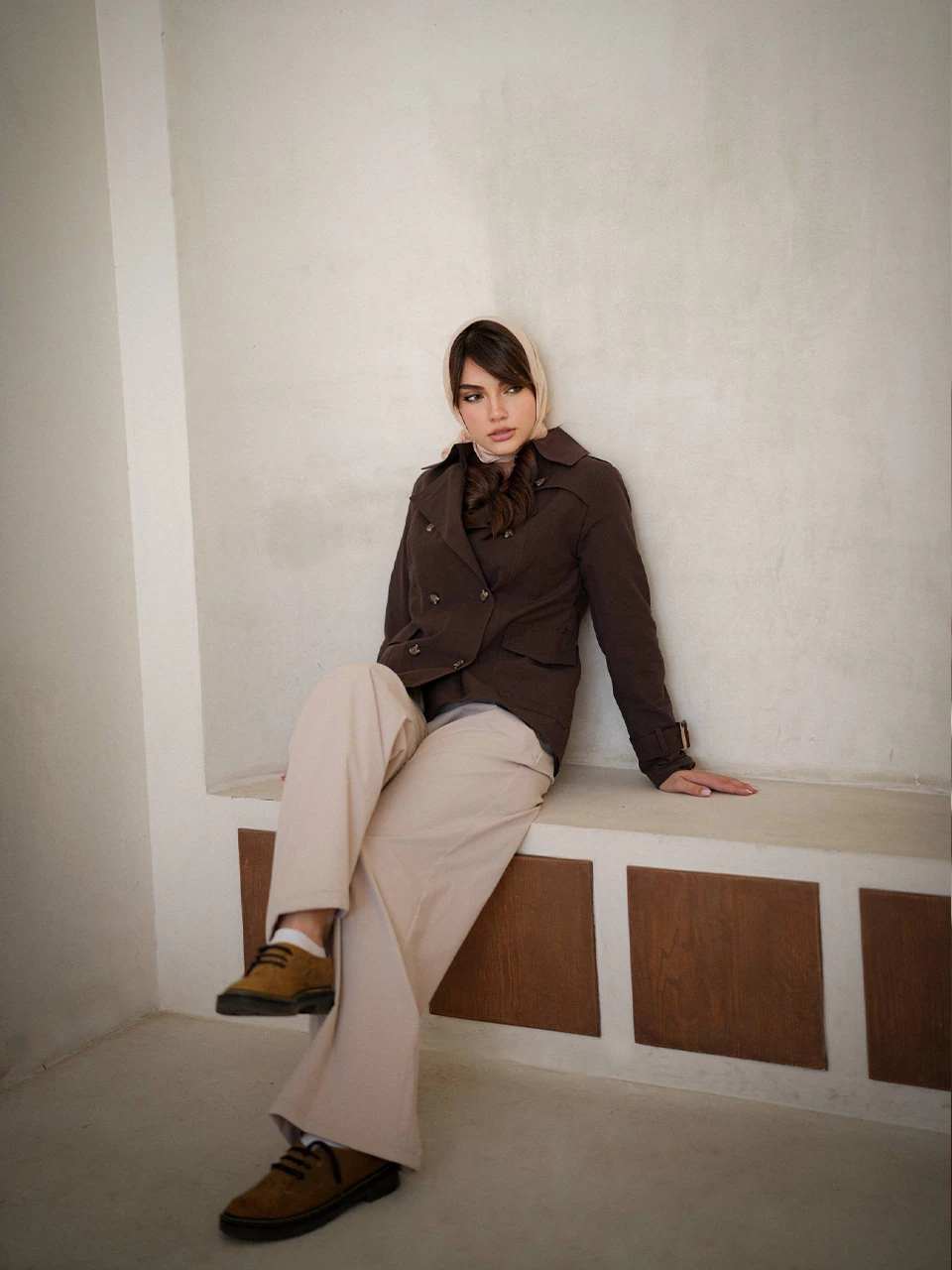 بارانی میدی 71202 کتان پشت چاکدار RY