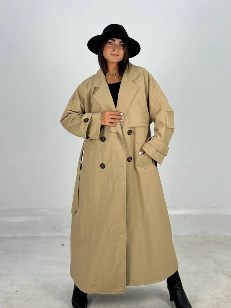 بارانی لانگ 71205 شنل دار RY