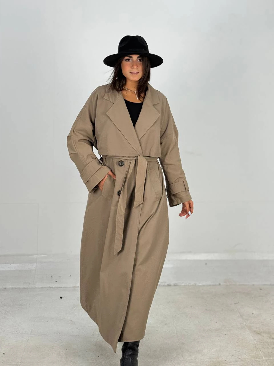 بارانی لانگ 71205 شنل دار RY